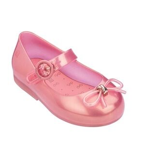 Mini Melissa Sweet Love Mary Jane bow flats in pink rose gold size 7